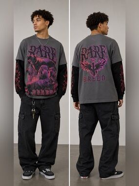 Puma melo world tournament Gray Long-Sleeve Tee